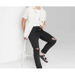 Original Use Men's Mid Rise Slim FitSlim-Fit Tapered Jeans Heavyweight 30 X32